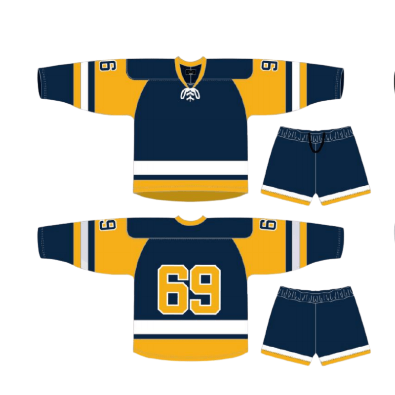 Navy‑Blue‑Gold Baseball Jersey‑Shorts