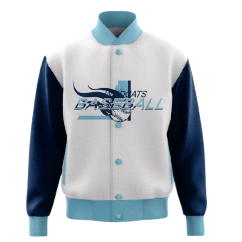 White‑Navy‑Blue Varsity Baseball Jacket